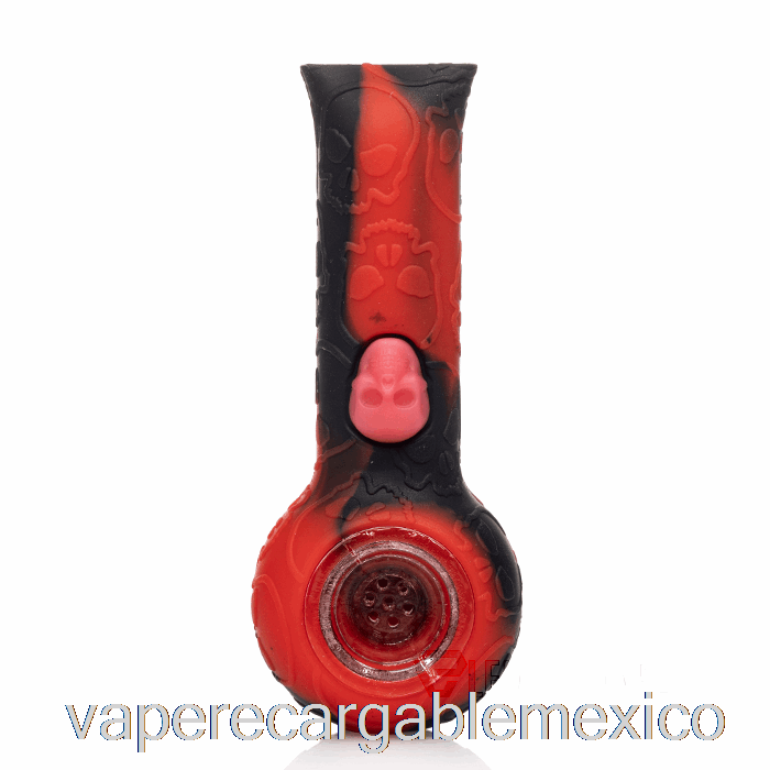Vape Recargable Stratus Silicona Calavera Mano Pipa Carmesí (negro / Rojo)
